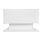 High-Gloss White Coffee Table 100x50x32 cm - with Glass Top and Drawers, Scratch-Resistant, with 1 Drawer - Image 14
