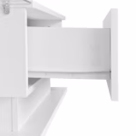 Vysokolesklý biely konferenčný stôl 100x50x32 cm - so sklenenou doskou a zásuvkami, odolný voči poškriabaniu, s 1 zásuvkou – Obrázok 19