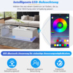 High-Gloss White Coffee Table 100x50x32 cm - with Glass Top and Drawers, Scratch-Resistant, with 1 Drawer - Image 29