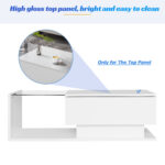High-Gloss White Coffee Table 100x50x32 cm - with Glass Top and Drawers, Scratch-Resistant, with 1 Drawer - Image 30
