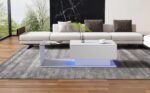 High-Gloss White Coffee Table 100x50x32 cm - with Glass Top and Drawers, Scratch-Resistant, with 1 Drawer - Image 33