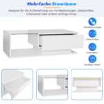 High-Gloss White Coffee Table 100x50x32 cm - with Glass Top and Drawers, Scratch-Resistant, with 1 Drawer - Image 34