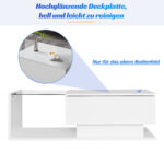 High-Gloss White Coffee Table 100x50x32 cm - with Glass Top and Drawers, Scratch-Resistant, with 1 Drawer - Image 37