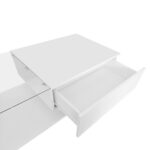 High-Gloss White Coffee Table 100x50x32 cm - with Glass Top and Drawers, Scratch-Resistant, with 1 Drawer - Image 40