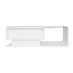 High-Gloss White Coffee Table 100x50x32 cm - with Glass Top and Drawers, Scratch-Resistant, with 1 Drawer - Image 46