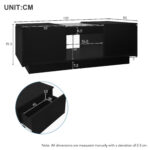 Black Coffee Table 100x50x35.5 cm - with Glass Panel, LED Lighting, App Control, 2 Drawers - Image 20
