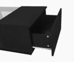 Black Coffee Table 100x50x35.5 cm - with Glass Panel, LED Lighting, App Control, 2 Drawers - Image 28