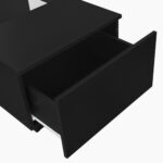 Black Coffee Table 100x50x35.5 cm - with Glass Panel, LED Lighting, App Control, 2 Drawers - Image 31