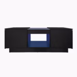 Čierny kávový stôl 100x50x35,5 cm - so sklenenou doskou, LED osvetlením, ovládaním cez aplikáciu, 2 zásuvkami – Obrázok 34