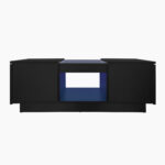 Black Coffee Table 100x50x35.5 cm - with Glass Panel, LED Lighting, App Control, 2 Drawers - Image 34