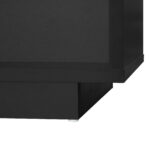 Black High-Gloss Coffee Table 95x50x42.5 cm - with 4 Glass Panels, 2 Drawers and 2 Open Compartments, U-Shaped - Image 12