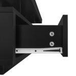 Black High-Gloss Coffee Table 95x50x42.5 cm - with 4 Glass Panels, 2 Drawers and 2 Open Compartments, U-Shaped - Image 54