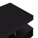Čierny vysokolesklý konferenčný stolík 95x50x42,5 cm - so 4 sklenenými panelmi, 2 zásuvkami a 2 otvorenými oddeleniami, v tvare U – Obrázok 6