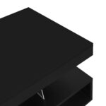 Black High-Gloss Coffee Table 95x50x42.5 cm - with 4 Glass Panels, 2 Drawers and 2 Open Compartments, U-Shaped - Image 6