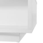 White High-Gloss Coffee Table 95x50x42.5 cm - with 4 Glass Panels, 2 Drawers and 2 Open Compartments, U-Shaped - Image 9