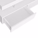 Biela vysokolesklá kávová doska 95x50x42,5 cm - so 4 sklenenými panelmi, 2 zásuvkami a 2 otvorenými oddielmi, v tvare U – Obrázok 12