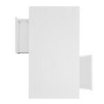 White High-Gloss Coffee Table 95x50x42.5 cm - with 4 Glass Panels, 2 Drawers and 2 Open Compartments, U-Shaped - Image 34