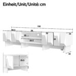 Living Room Set: TV Lowboard, Coffee Table, TV Cabinet, Particle Board Relief, 4 Doors, Open Shelf - Image 4