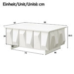 Living Room Set: TV Lowboard, Coffee Table, TV Cabinet, Particle Board Relief, 4 Doors, Open Shelf - Image 5