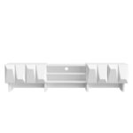 Living Room Set: TV Lowboard, Coffee Table, TV Cabinet, Particle Board Relief, 4 Doors, Open Shelf - Image 14