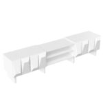 Living Room Set: TV Lowboard, Coffee Table, TV Cabinet, Particle Board Relief, 4 Doors, Open Shelf - Image 16