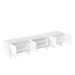 Living Room Set: TV Lowboard, Coffee Table, TV Cabinet, Particle Board Relief, 4 Doors, Open Shelf - Image 18