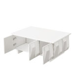 Living Room Set: TV Lowboard, Coffee Table, TV Cabinet, Particle Board Relief, 4 Doors, Open Shelf - Image 23