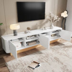 200 cm TV Console | Fluted TV Cabinet in Luxurious Style, 4-Door with Large Storage, Living Room Med - Image 10