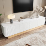 200 cm TV Console | Fluted TV Cabinet in Luxurious Style, 4-Door with Large Storage, Living Room Med - Image 11