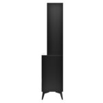 Tall cabinet, display cabinet, sideboard, credenza, dining room cabinet, living room cabinet, black- - Image 38