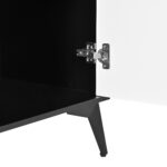 Tall cabinet, display cabinet, sideboard, credenza, dining room cabinet, living room cabinet, black- - Image 21