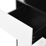 Tall cabinet, display cabinet, sideboard, credenza, dining room cabinet, living room cabinet, black- - Image 25
