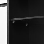 Tall cabinet, display cabinet, sideboard, credenza, dining room cabinet, living room cabinet, black- - Image 26