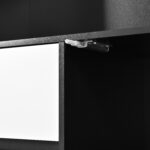 Tall cabinet, display cabinet, sideboard, credenza, dining room cabinet, living room cabinet, black- - Image 27