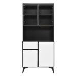 Tall cabinet, display cabinet, sideboard, credenza, dining room cabinet, living room cabinet, black- - Image 30