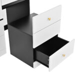 Multifunctional Makeup and Wardrobe Combination with Pull-out Stool, Full-length Mirror, Divided Mak - Image 7
