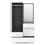 Multifunctional Makeup and Wardrobe Combination with Pull-out Stool, Full-length Mirror, Divided Mak - Image 25