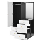 Multifunctional Makeup and Wardrobe Combination with Pull-out Stool, Full-length Mirror, Divided Mak - Image 29