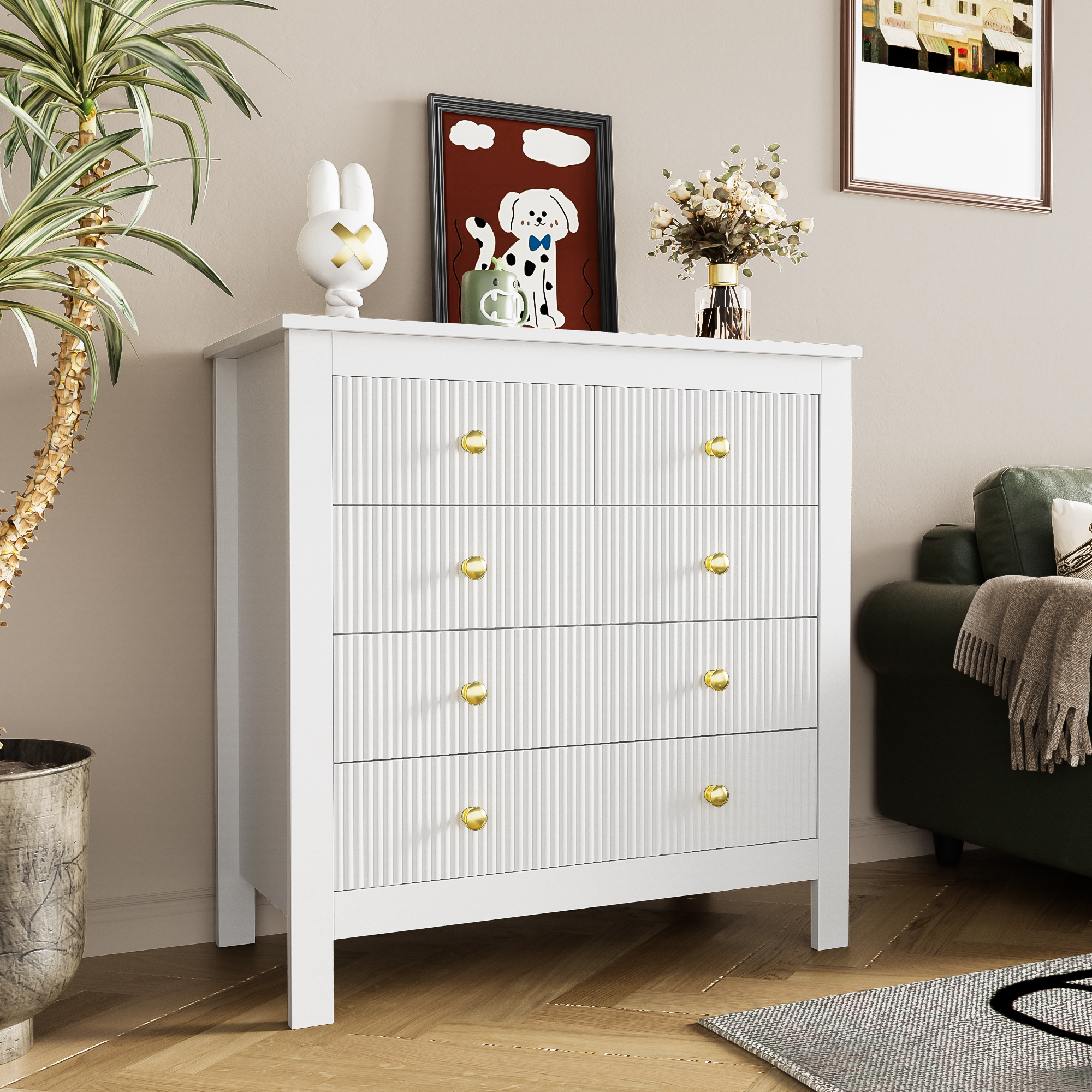 Sideboard, Kommode mit Spezialtüren, Goldgriffen, Sideboard/Schuhschrank/Schminktisch [OLD SKU:WF325