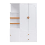 Wardrobe with storage space, multi-purpose cabinet in white/natural, wardrobe with drawers, clothes - Image 16