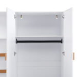 Wardrobe with storage space, multi-purpose cabinet in white/natural, wardrobe with drawers, clothes - Image 23