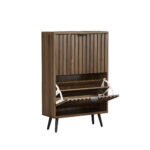 60 cm botník z ořechového dřeva – volně stojící úložný prostor na boty ve stylu mid-century modern se dvěma F - Obrázek 11