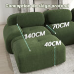 Modular corner sofa without assembly, frameless sofa, ergonomic and pet-friendly, made of corduroy f - Image 6