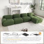 Modular corner sofa without assembly, frameless sofa, ergonomic and pet-friendly, made of corduroy f - Image 18