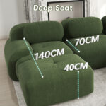 Modular corner sofa without assembly, frameless sofa, ergonomic and pet-friendly, made of corduroy f - Image 23