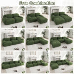 Modular corner sofa without assembly, frameless sofa, ergonomic and pet-friendly, made of corduroy f - Image 26