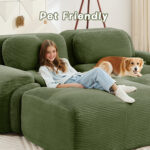 Modular corner sofa without assembly, frameless sofa, ergonomic and pet-friendly, made of corduroy f - Image 33