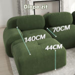Modular corner sofa without assembly, frameless sofa, ergonomic and pet-friendly, made of corduroy f - Image 36