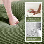 Modular corner sofa without assembly, frameless sofa, ergonomic and pet-friendly, made of corduroy f - Image 42