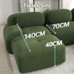Modular corner sofa without assembly, frameless sofa, ergonomic and pet-friendly, made of corduroy f - Image 57